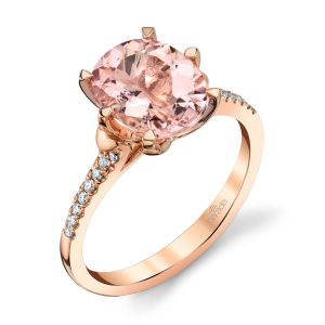 Oval Morganite & Diamond Engagement Ring