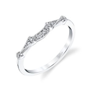 Diamond Milgrain Wedding Band