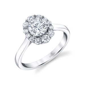 Round Diamond Halo Engagement Ring