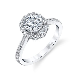 Round Diamond Halo Engagement Ring