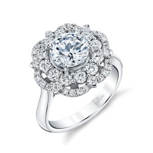 Round Diamond Halo Engagement Ring