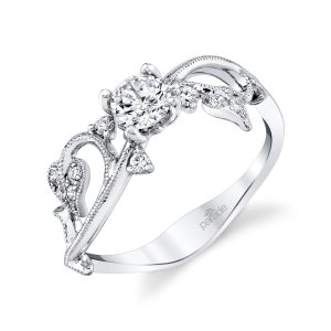 Diamond Floral Engagement Ring
