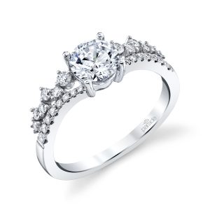 Diamond Curved Engagement Ring