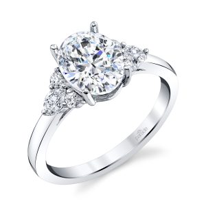 Pear-Shaped & Round Diamond Engagement Ring