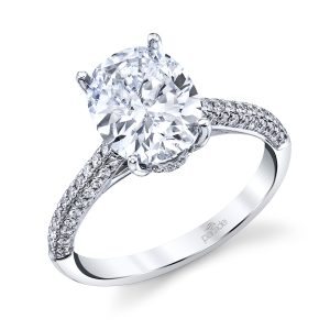 Oval Diamond Halo Engagement Ring